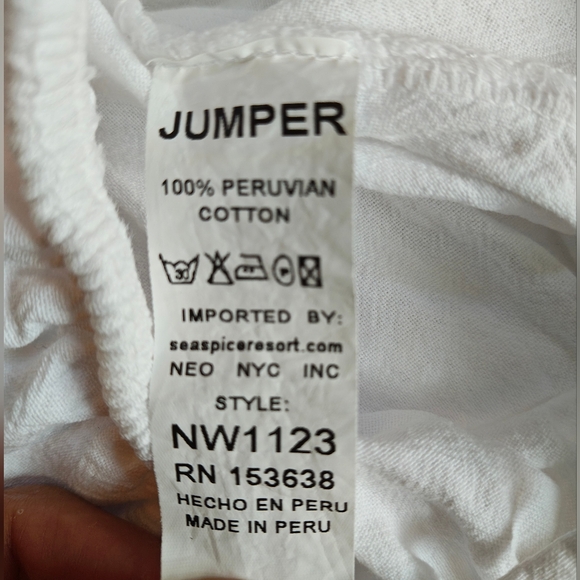 NWOT Boho White Ruffle Jumpsuit - Picture 8 of 8